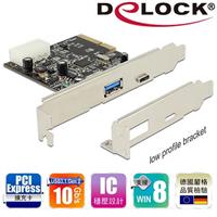 Delock USB3.1 Type C+Type A PCI express 擴充卡-89417