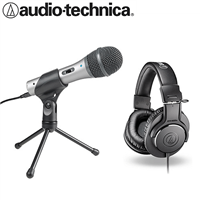 audio-technica 心型指向性動圈式USB/XLR麥克風ATR2100USB + 專業型監聽耳機 ATHM20x