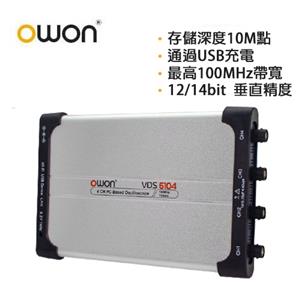 OWON USB介面 100MHz四通道示波器 (高解析12/14bit)  VDS6104A