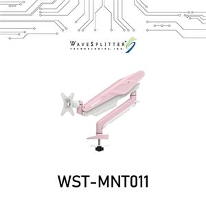 WaveSplitter威世波 電競Style鋁合金氣壓穿孔式螢幕支架 櫻花粉