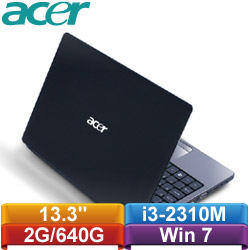 【NG商品】ACER宏碁 Aspire 13.3吋獨顯機 3750G-2312G64Mn【i3-2310M】