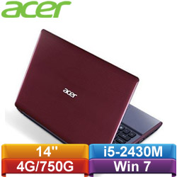 【NG商品】ACER宏碁 Aspire 14吋獨顯機 4755G-2434G75Mn (紅)