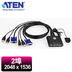 ATEN 宏正 CS22U 2埠帶線式USB KVM多電腦切換器