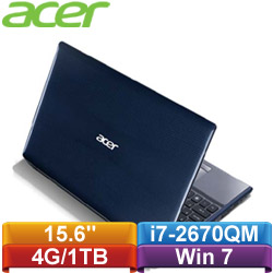 ACER宏碁 Aspire15.6吋獨顯機 5755G-7674G1TMn【i7-2670QM】