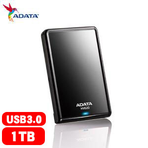 ADATA威剛 HV620 2.5吋 1T USB3.0 行動硬碟(黑)