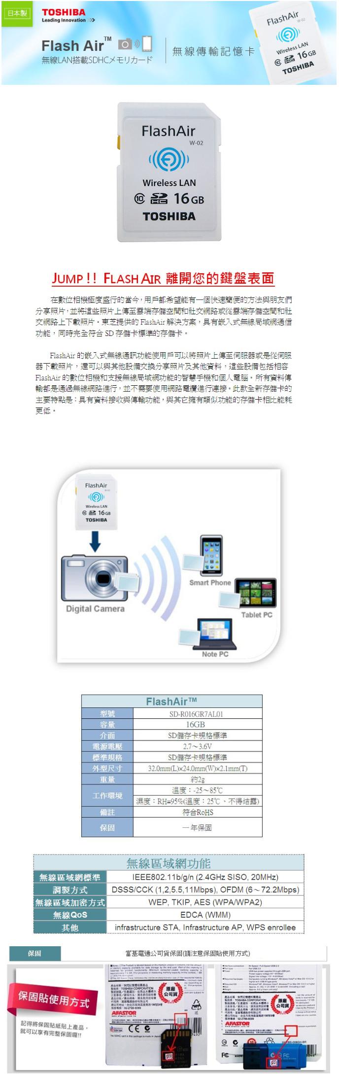 東芝 FlashAir 16GB SD-R016GR7AL01
