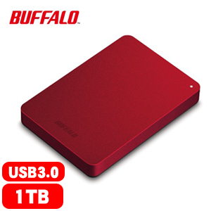 BUFFALO 巴比祿 2.5吋 1TB 防震加密行動硬碟 紅 HD-PNF