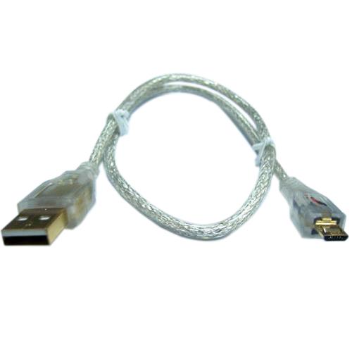 i-wiz USB 2.0 A公/Micro B公鍍金透明傳輸線 1.8M