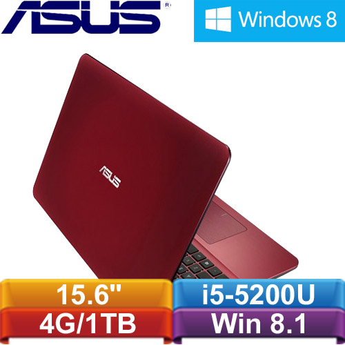 ASUS華碩 X555LF-0043F5200U 15.6吋筆記型電腦 紅