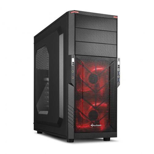 Sharkoon旋剛 T3-W電腦機殼  封鎖者 紅色
