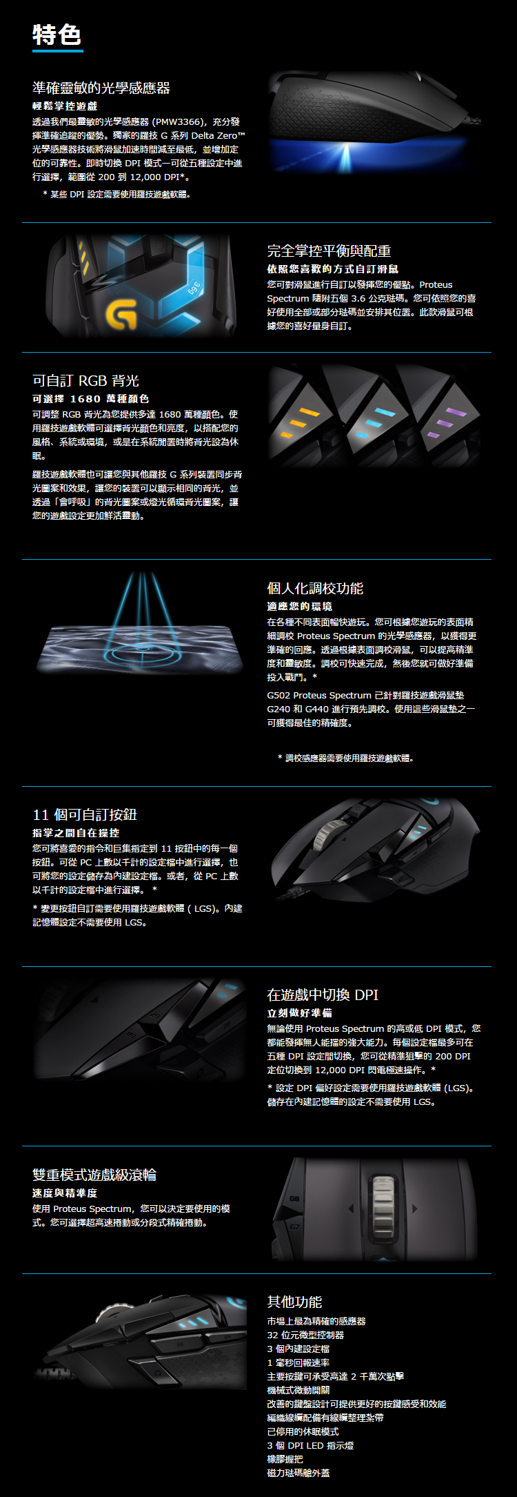 Logitech 羅技g502 Rgb 自調控電競遊戲滑鼠 鍵盤滑鼠專館 Eclife良興購物網