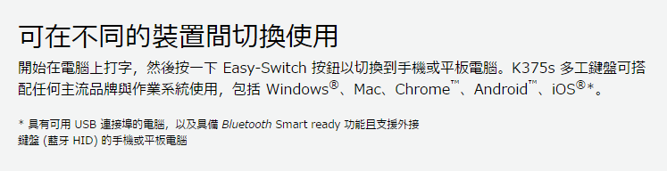 Logitech 羅技 K375s 跨平台無線/藍牙鍵盤支架組合｜EcLife良興購物網