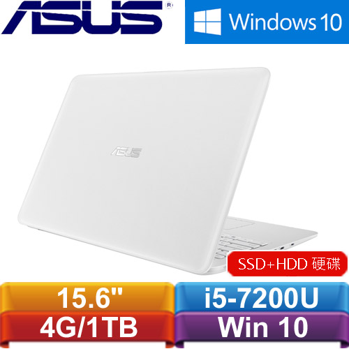 ASUS華碩 K556UQ-0243G7200U 15.6吋筆記型電腦 天使白