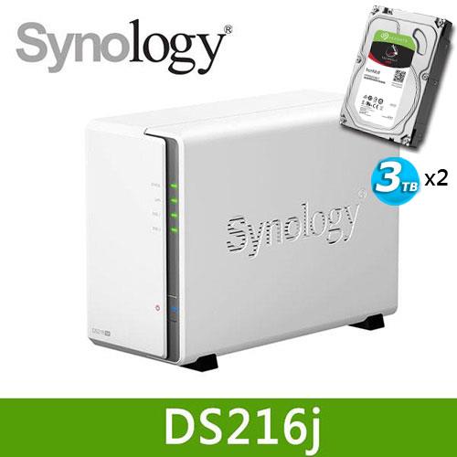 【超值組】DS216j 搭IronWolf NAS碟 3TB*2