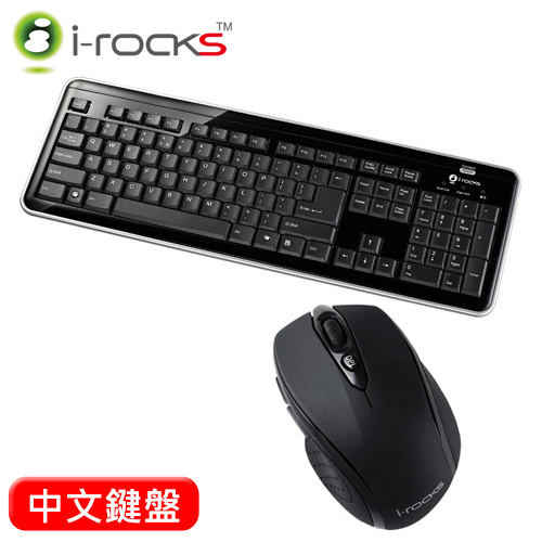 i-Rocks 艾芮克 RF6170S 超薄無線鍵盤滑鼠組 黑