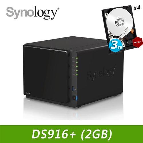 限時瘋殺】DS916+ -2GB 搭WD 紅標3TB *4-網路儲存設備NAS專館- EcLife