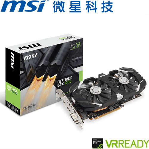 MSI微星 GeForce® GTX 1060 6GT OC 顯示卡