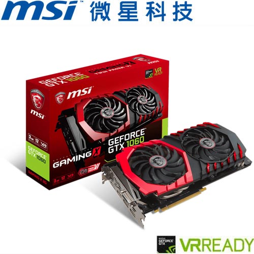 MSI微星 GeForce® GTX 1060 GAMING X 3G 顯示卡