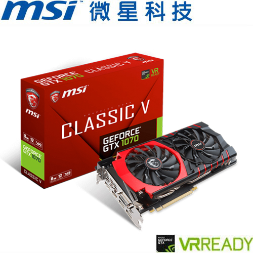 MSI微星 GeForce® GTX 1070 Classic GAMING 顯示卡