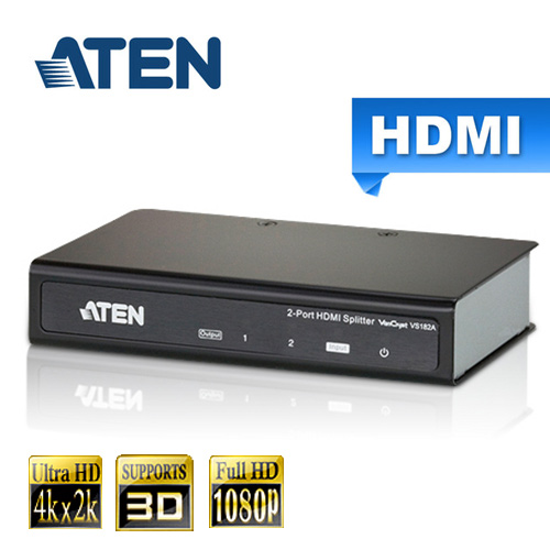 ATEN宏正 2埠 HDMI 影音分配器(VS182A)支援4K2K