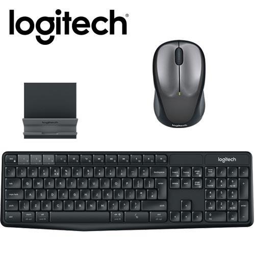Logitech 羅技 K375s無線鍵盤支架組合+M235滑鼠-灰