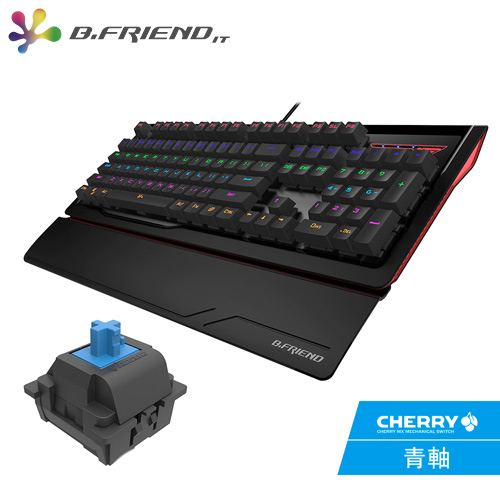B.FRIEND MK1 多彩發光機械鍵盤 Cherry 青軸