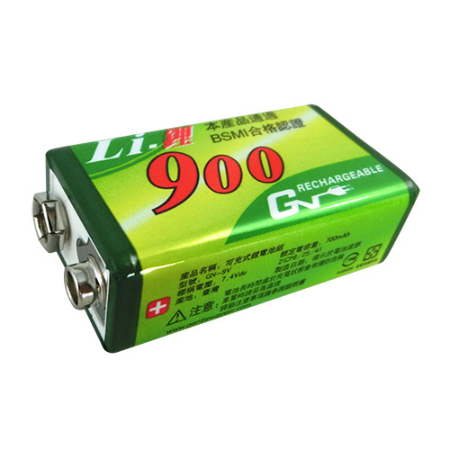 GN 9V 900mAh 可充式鋰電池