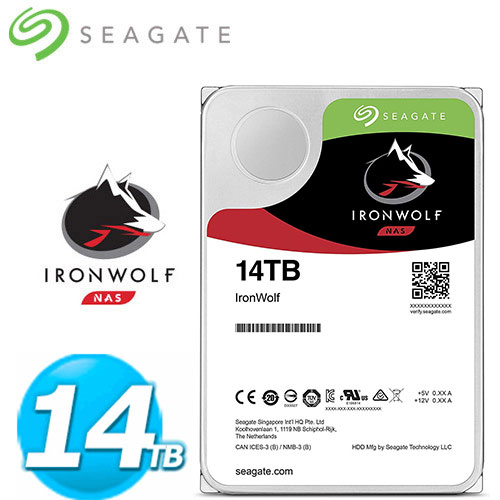 Seagate 那嘶狼【IronWolf】14TB 3.5吋NAS硬碟(ST14000VN0008)-內接式