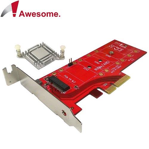 Awesome M.2 NVMe高功率SSD轉PCIe 3.0x4轉接卡-AWD-DT-129A