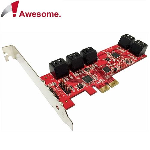 Awesome PCIe 2.0x10埠AHCI SATAIII 6Gbps擴充卡-AWD-PE-129