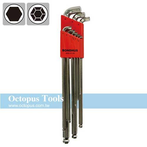 Octopus尚卓 1.5-10mm球型六角扳手9件  短頭加長 16799 BONDHUS