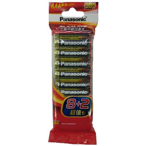 Panasonic 國際牌 鹼性電池4號8+2(紅袋裝)