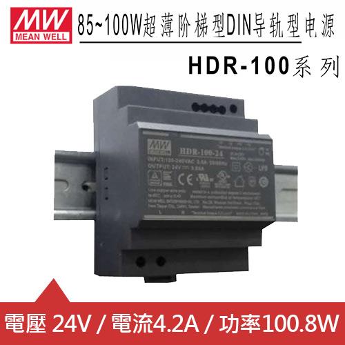 MW明緯 HDR-100-24N 24V軌道式電源供應器 (100.8W)