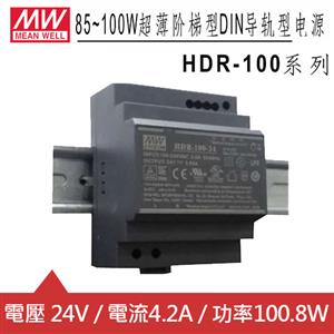 MW明緯 HDR-100-24N 24V軌道式電源供應器 (100.8W)