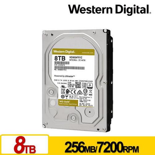 WD 威騰3.5吋8TB WD8004FRYZ【金標】企業級硬碟-內接式硬碟專館