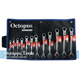Octopus尚卓 12支組 搖頭梅開棘輪扳手 8-19mm(473.7002)