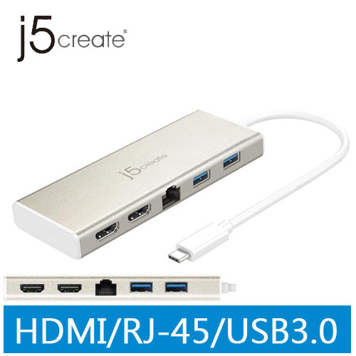 j5create  JCD381 Type-C轉雙HDMI多功能擴充基座