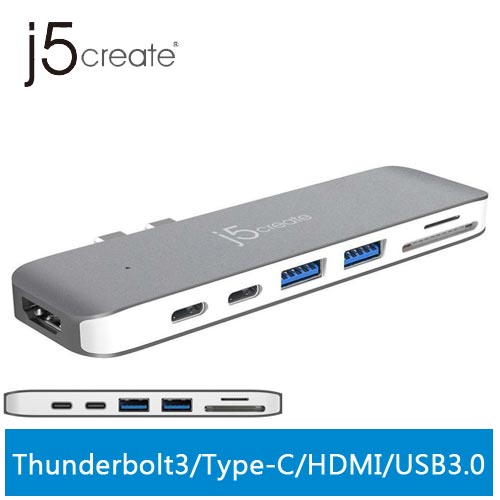 j5create JCD382 8合1多功能充電傳輸轉接器