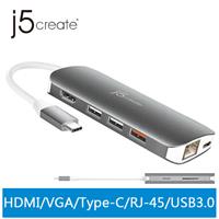 j5create JCD384 USB Type-C 10合1擴充基座