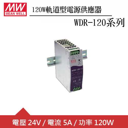 MW明緯 WDR-120-24 24V軌道型電源供應器 (120W)