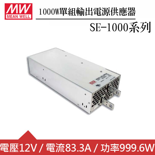 MW明緯 SE-1000-12 12V機殼型交換式電源供應器 (1000W)