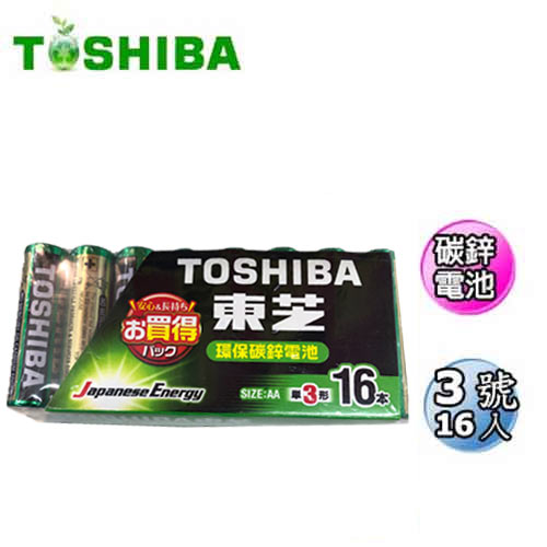TOSHIBA 東芝 3號碳鋅電池(AA) 16入