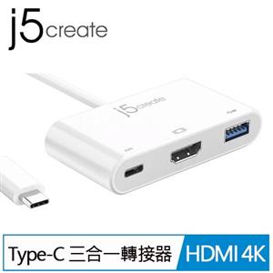 j5create JCA379 Type-C to HDMI 4K 三合一螢幕轉接器