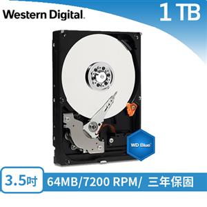 WD 威騰 3.5吋 1TB WD10EZEX 【藍標】SATA硬碟