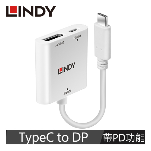 主動式 USB3.1 TYPE-C公 To DISPLAYPORT母 轉接器帶PD 