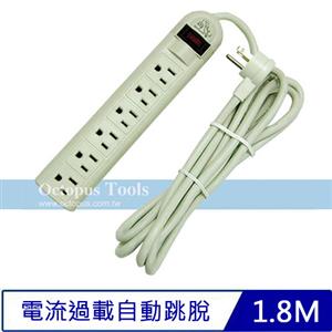 Octopus尚卓 1開6插3孔6尺 1650W 延長線（382.16307）1.8M