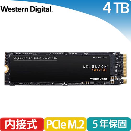 WD 威騰黑標SN750 4TB M.2 2280 PCIe SSD固態硬碟-SSD固態硬碟專館