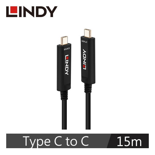 USB 3.2 GEN 2 TYPE-C公 TO 公 純DATA傳輸光電混合線 15M