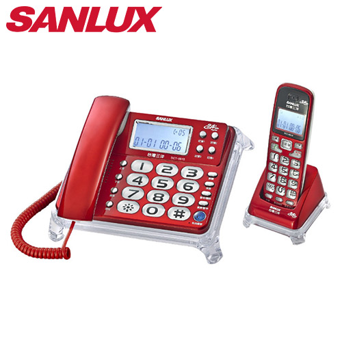 SANLUX 台灣三洋 數位無線電話機 DCT-8915 紅
