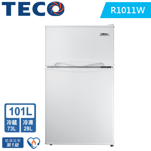 TECO 東元 101公升 一級能效定頻雙門冰箱 R1011W 珍珠白
